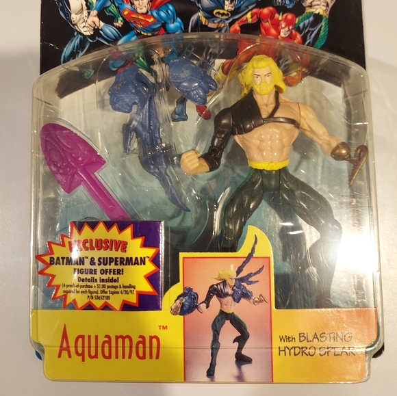 BUNDLE NIB 1996 BATMAN TOTAL JUSTICE AQUAMAN ACTION FIGURE 1991 AQUAMAN COMICS - Picture 5 of 15